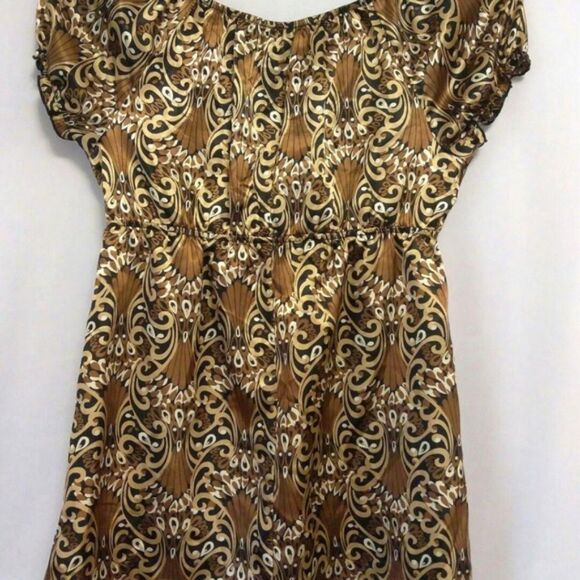 BCX Women's Blouse Top Brown Black Tan - Picture 4 of 4